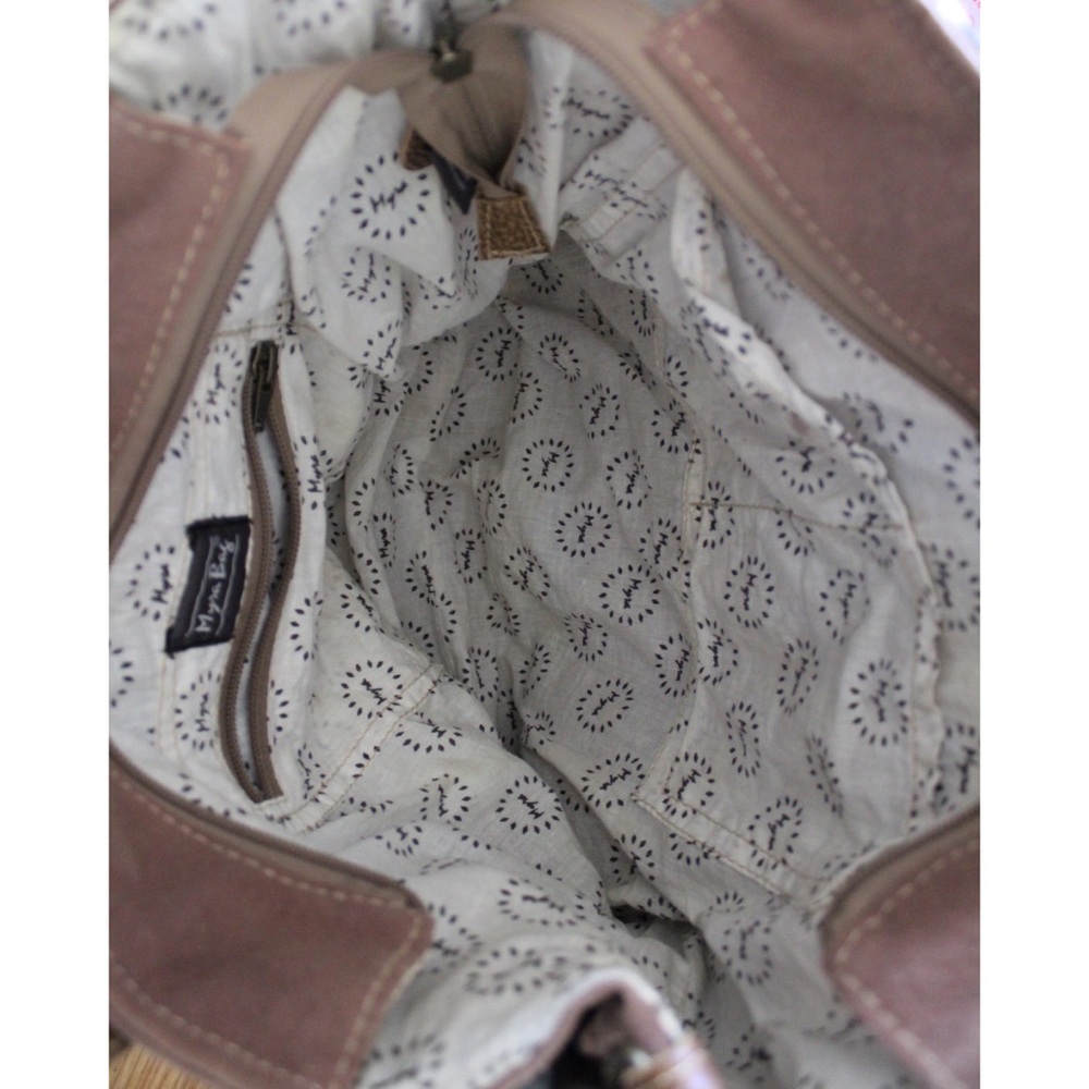 Myra Bag Ace Upcycled Canvas & Cowhide Messenger Bag Preowned - Picture 13 of 13